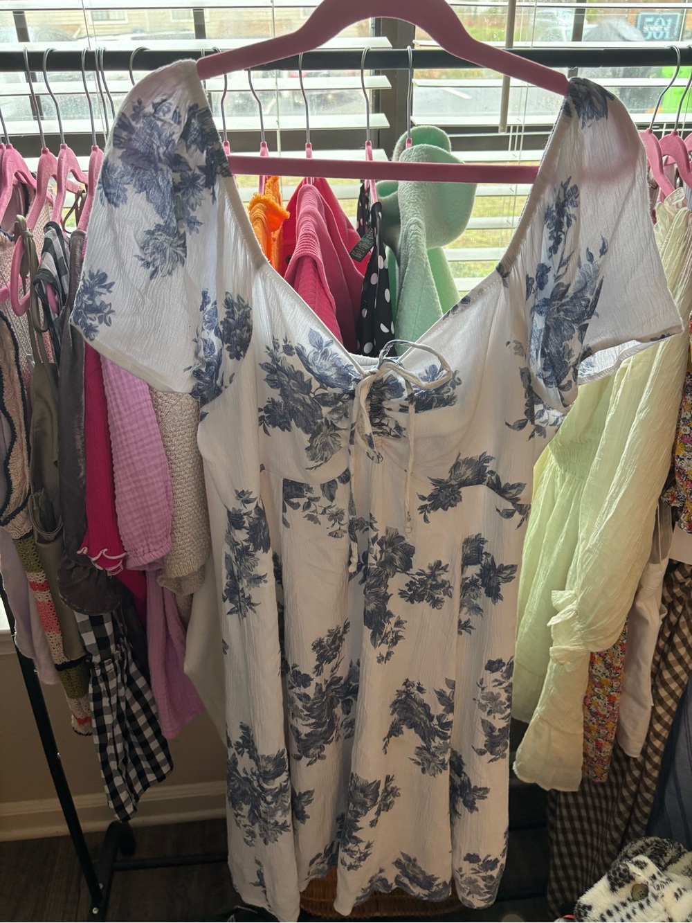 American Eagle Blue and White Floral Dress
